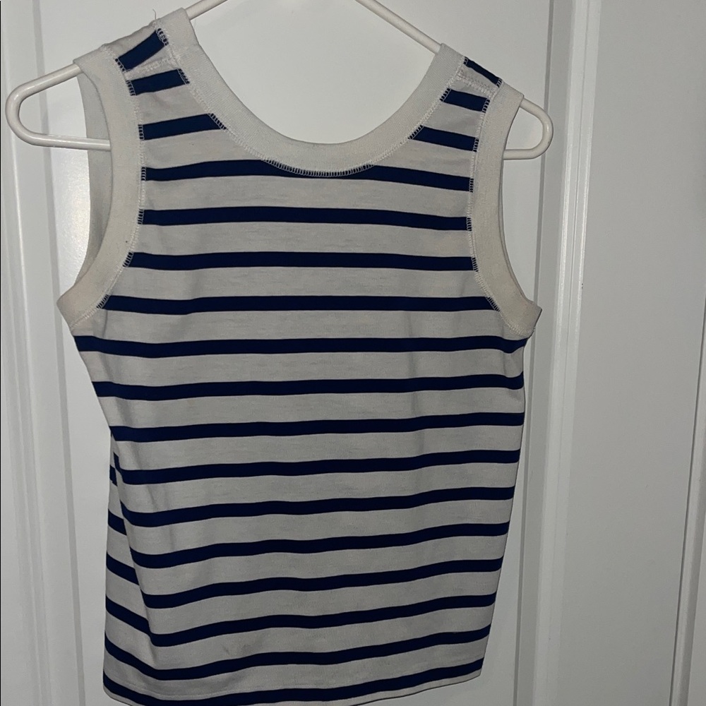Metro Navy and White Striped Tank Top